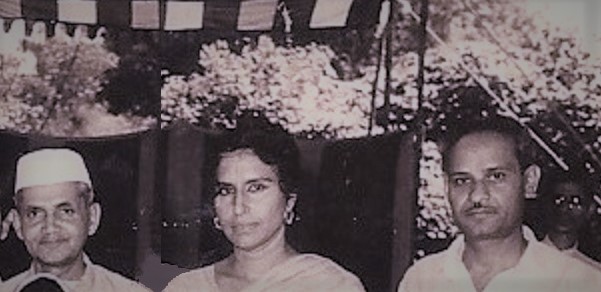Honorable Prime Minister Lal Bhahadur Shastri (left) Chander Bhargo(center) Pindi Das Bhargo(right)